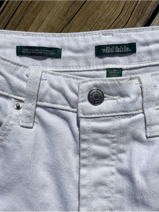 Wild Fable White Distressed Denim Frayed Hem Shorts - Picture 3 of 3
